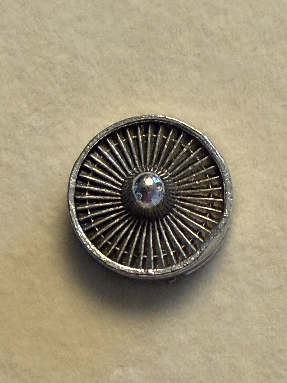 Vintage Pratt and Whitney JT9D jet engine tie tack.